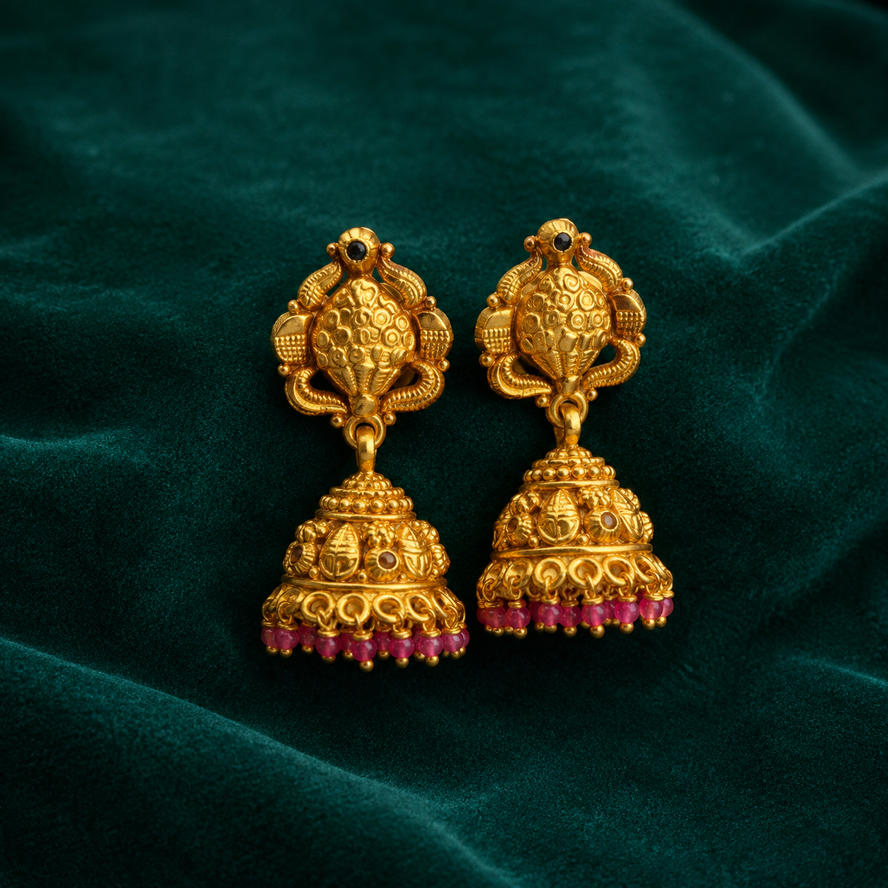 ✨ Ruby Peacock Jhumki - 15.241 GM