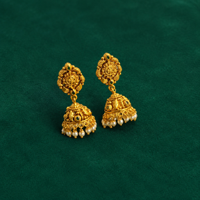 ✨ Pearl Crest Temple Jhumki - 13.253 GM