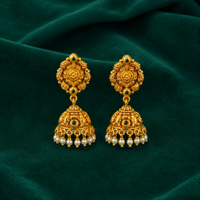 ✨ Pearl Crest Temple Jhumki - 13.253 GM