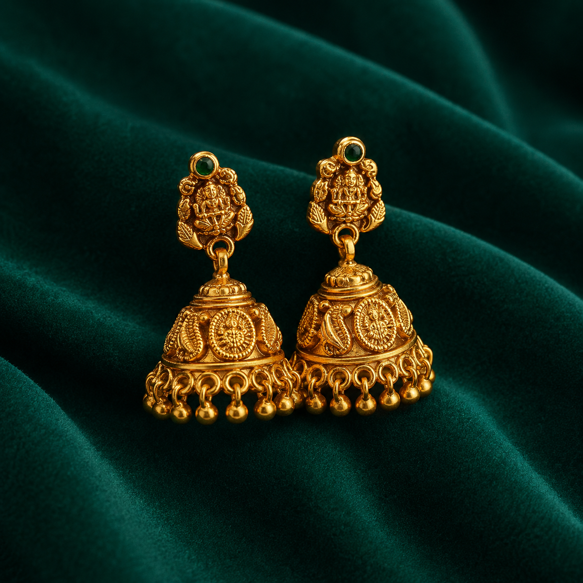 ✨ Divine Lakshmi Temple Jhumki - 11.084 GM