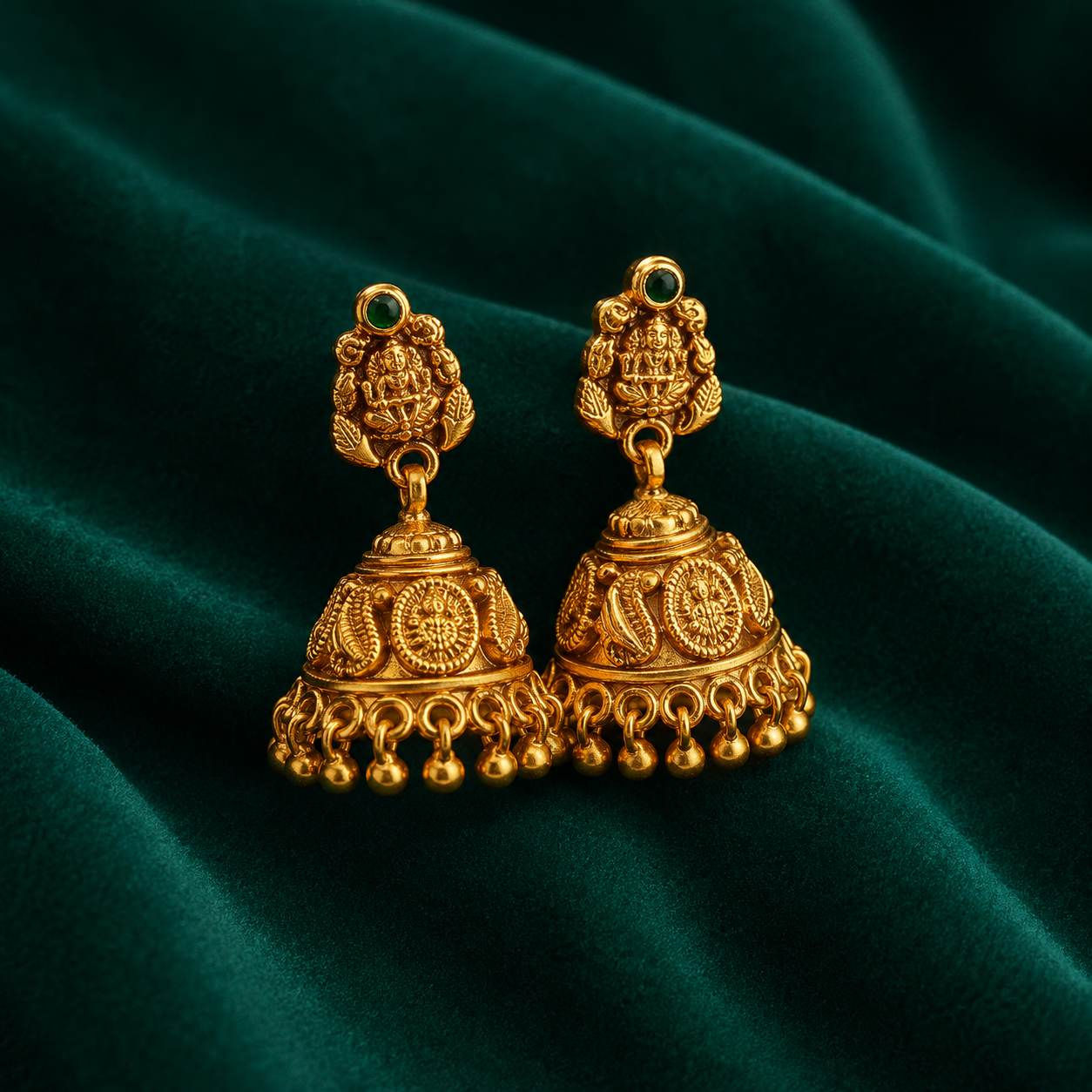 ✨ Divine Lakshmi Temple Jhumki - 11.084 GM