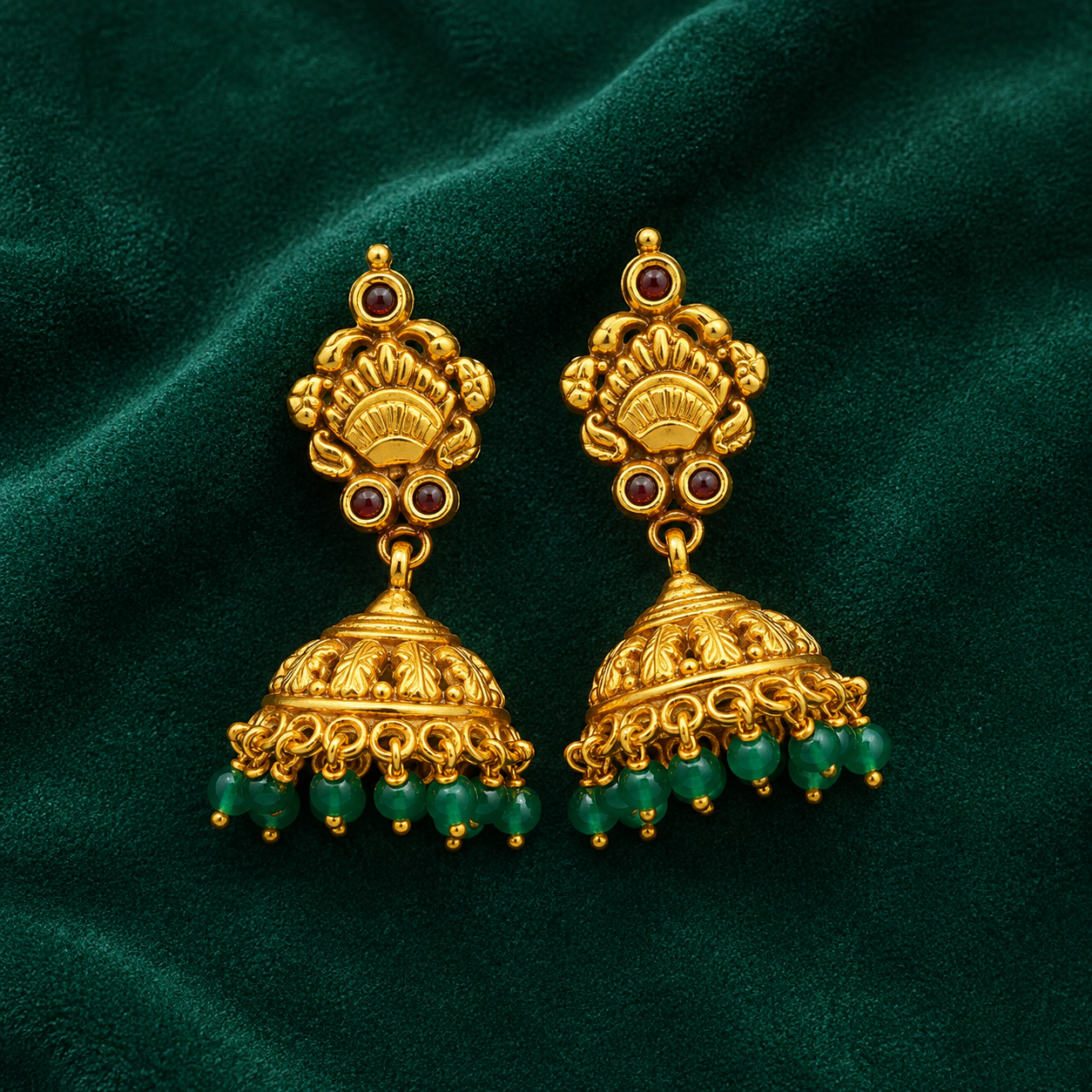 ✨ Emerald Heritage Jhumki - 10.540 GM