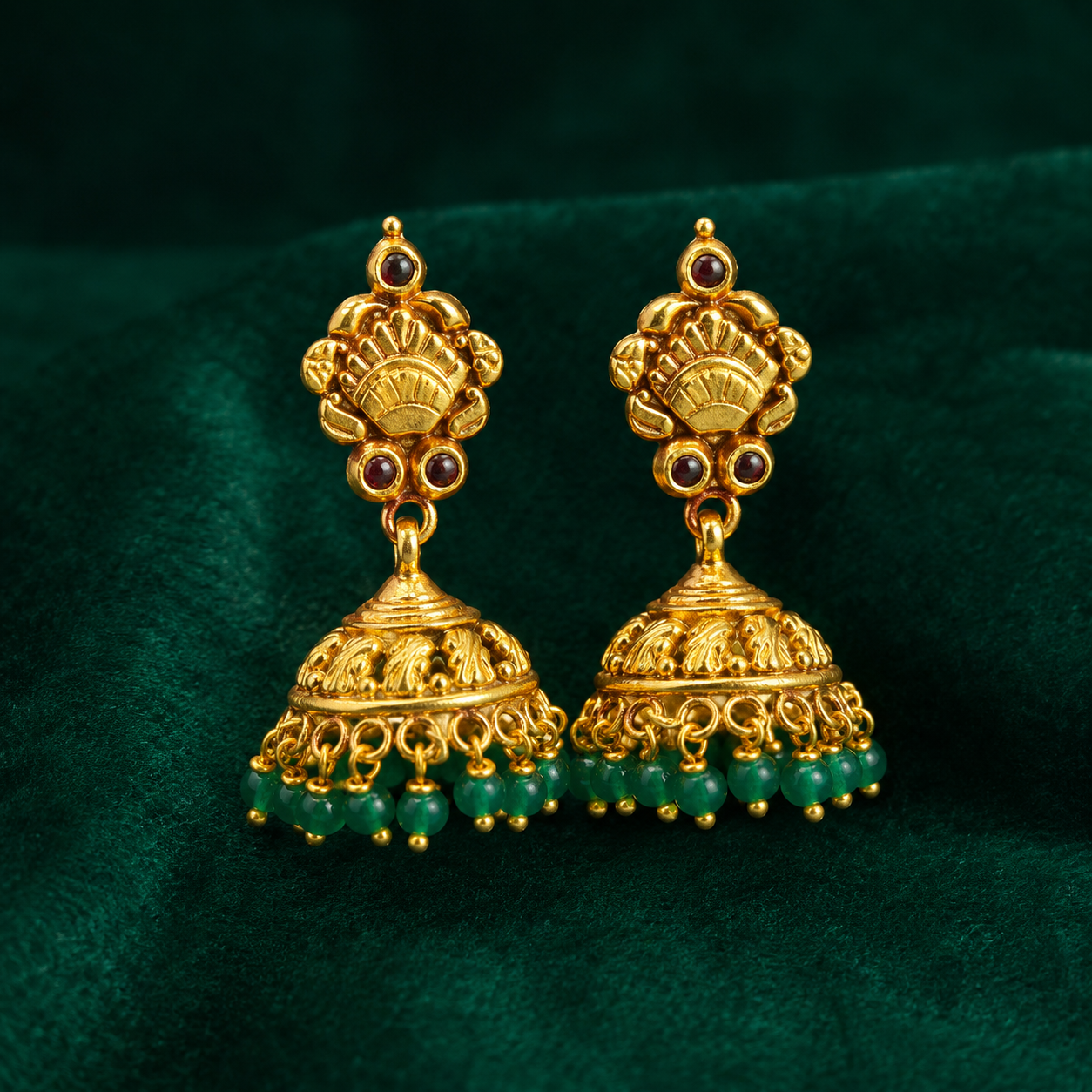 ✨ Emerald Heritage Jhumki - 10.540 GM