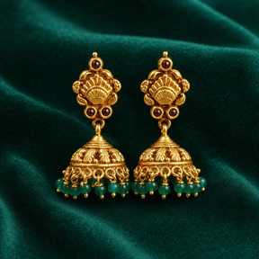 ✨ Emerald Heritage Jhumki - 10.540 GM