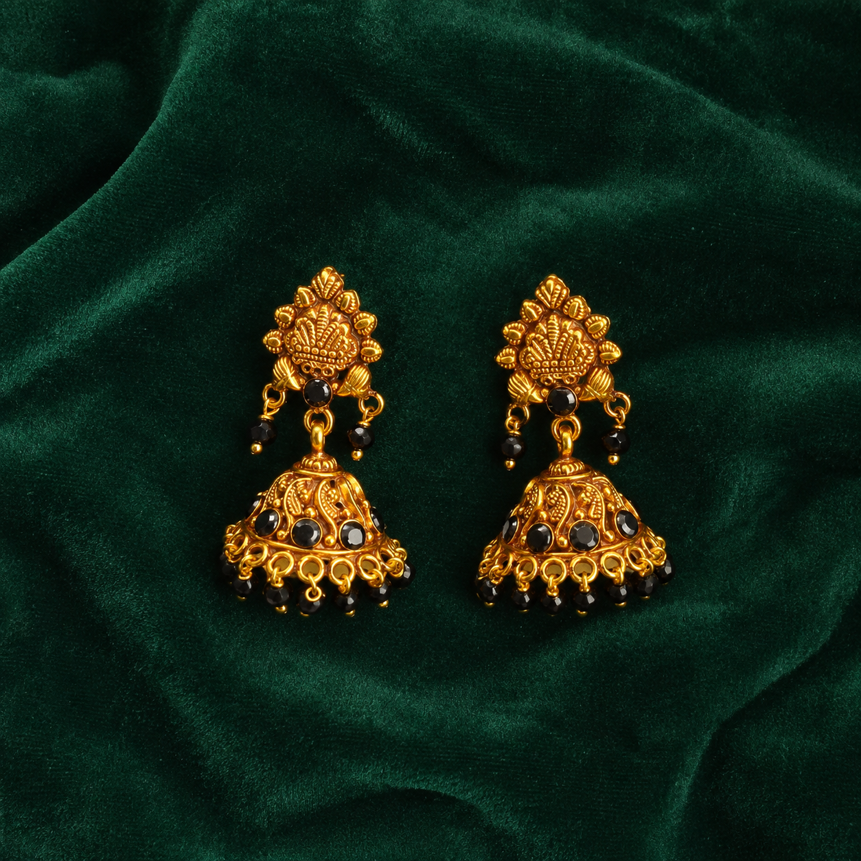 ✨ Temple Noir Jhumki - 10.380 GM