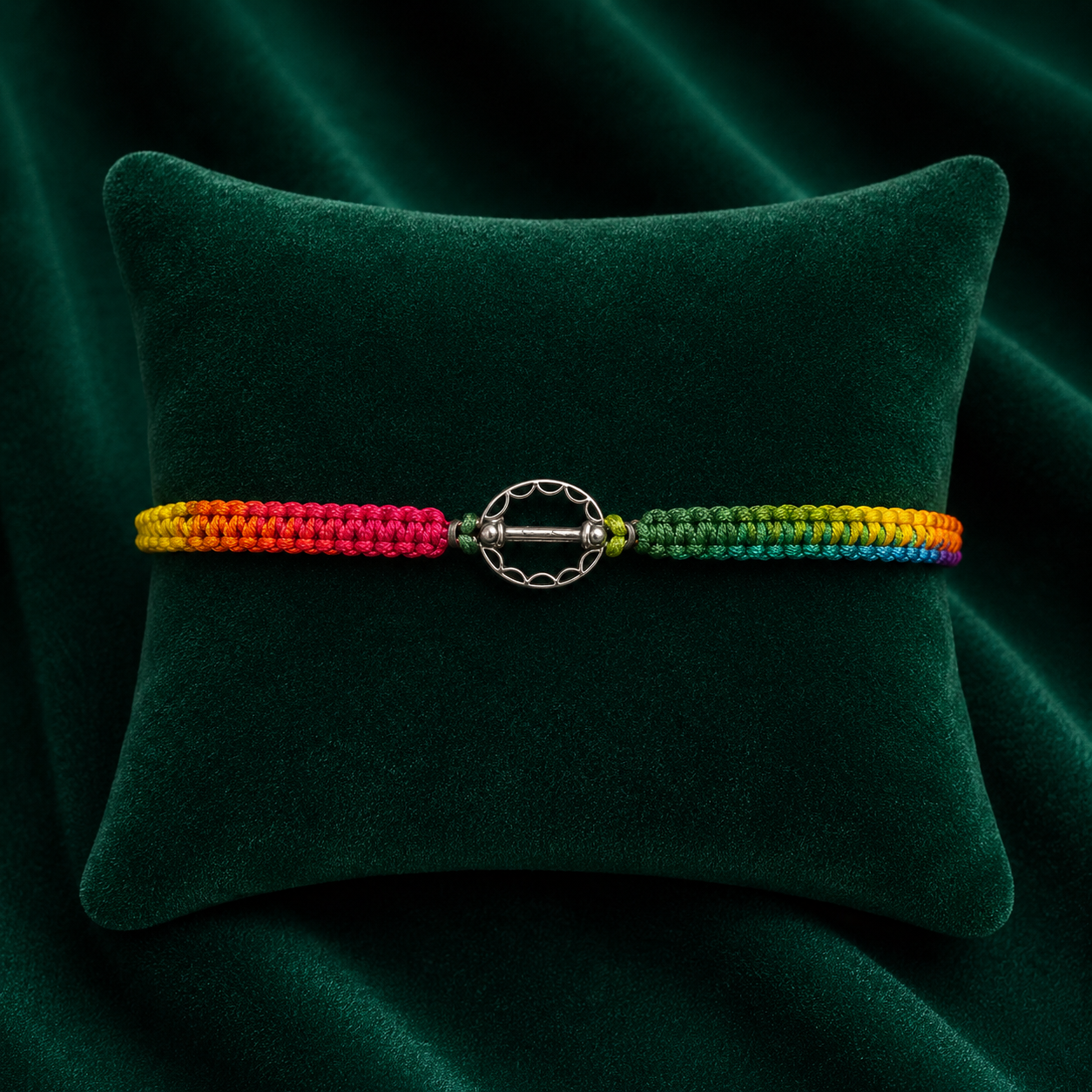 🌈 Multicolour Silver Rakhi