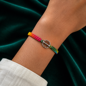 🌈 Multicolour Silver Rakhi
