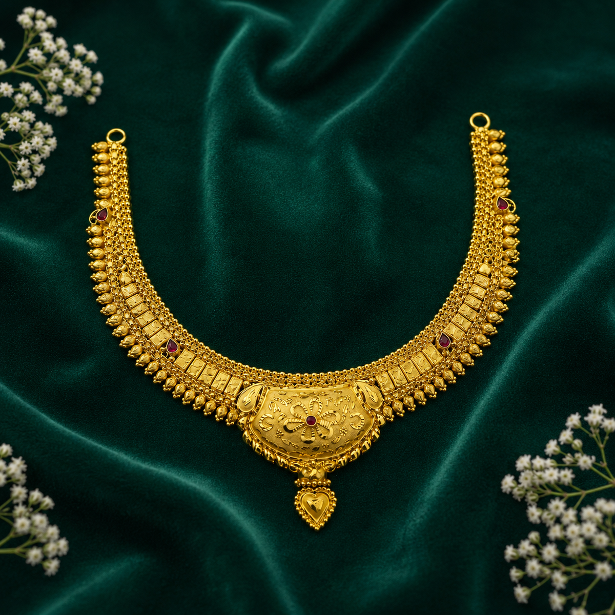 🌸 Ratnapadma Necklace - 19.422 GM