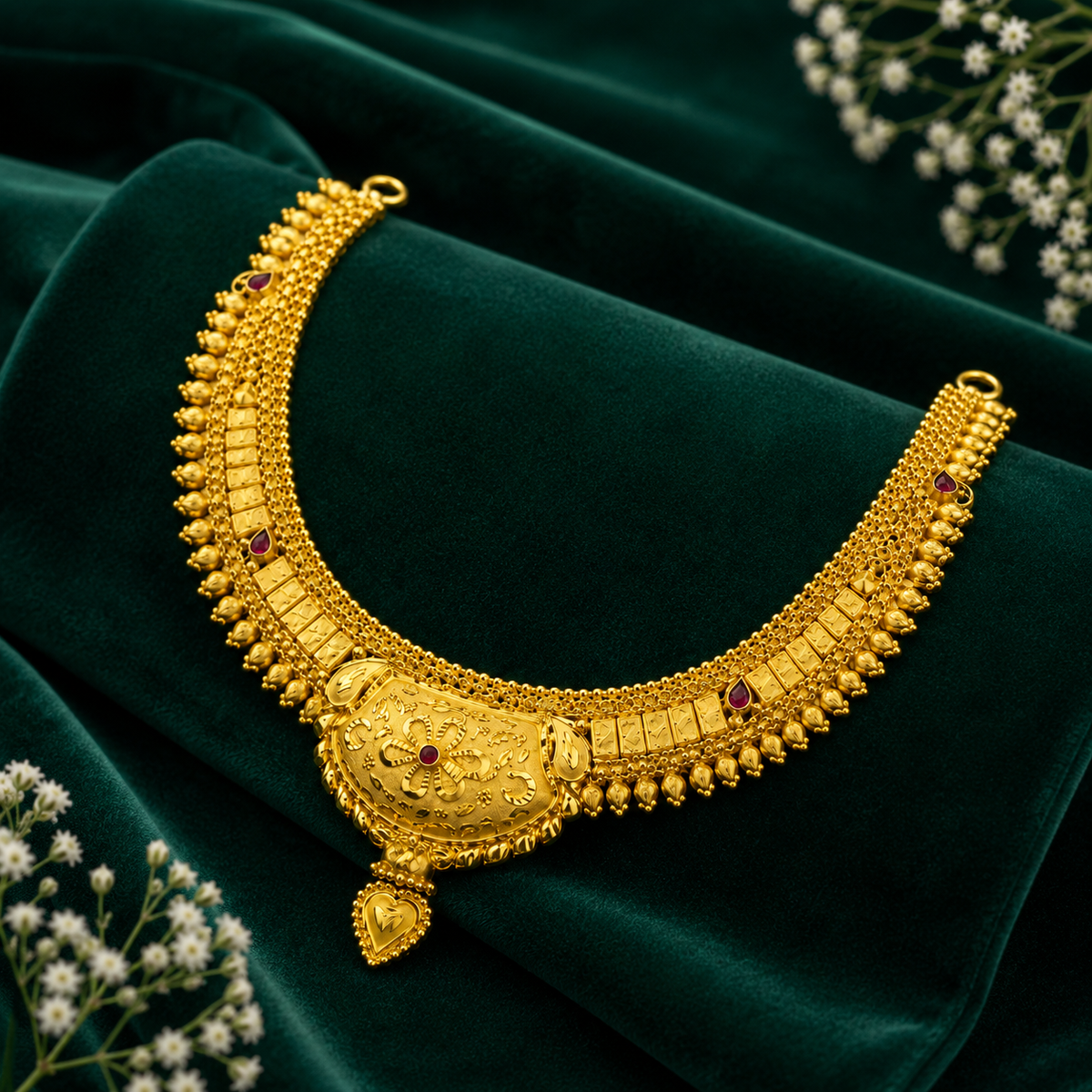 🌸 Ratnapadma Necklace - 19.422 GM