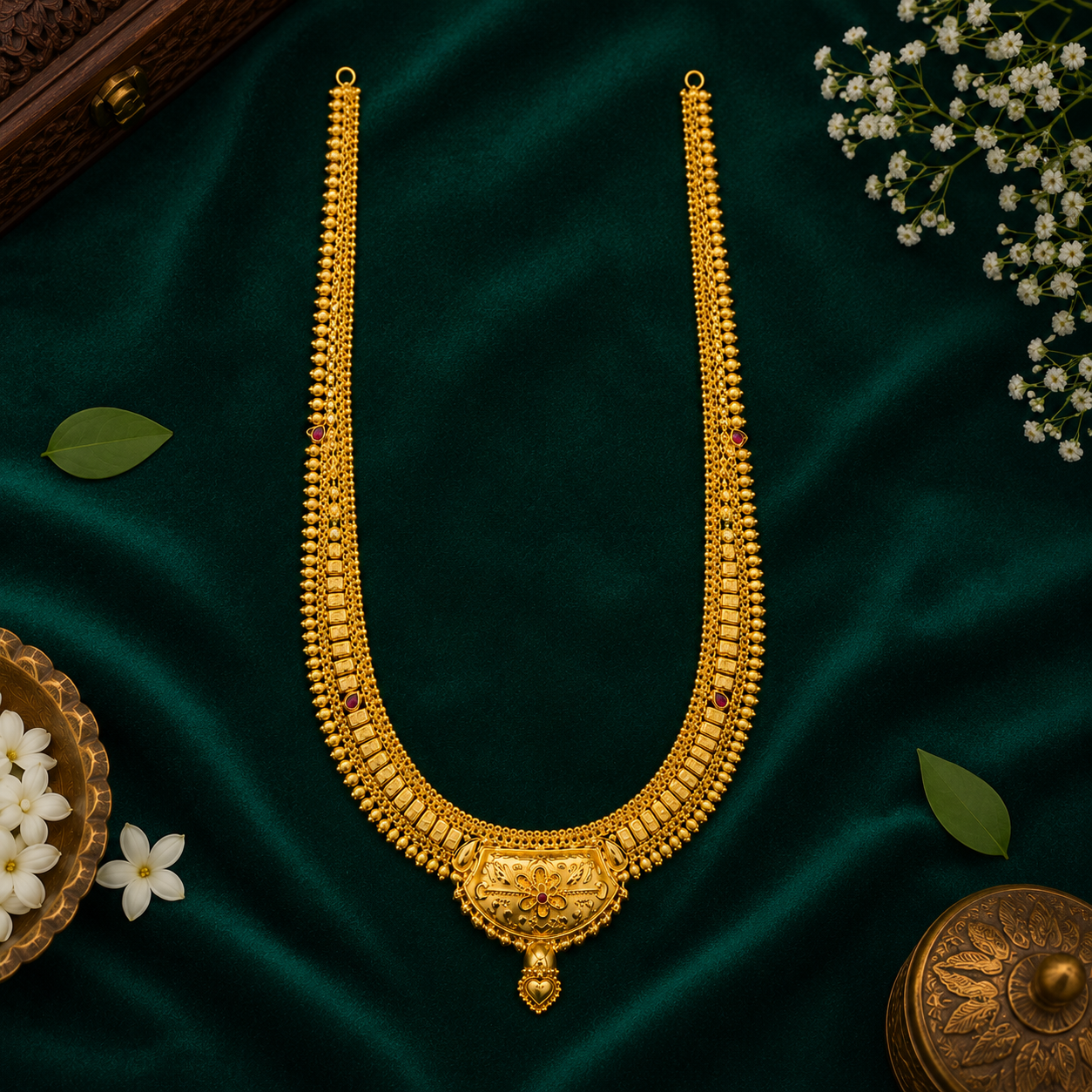🌺 Ratnapadma Long Hara Necklace - 37.055 GM