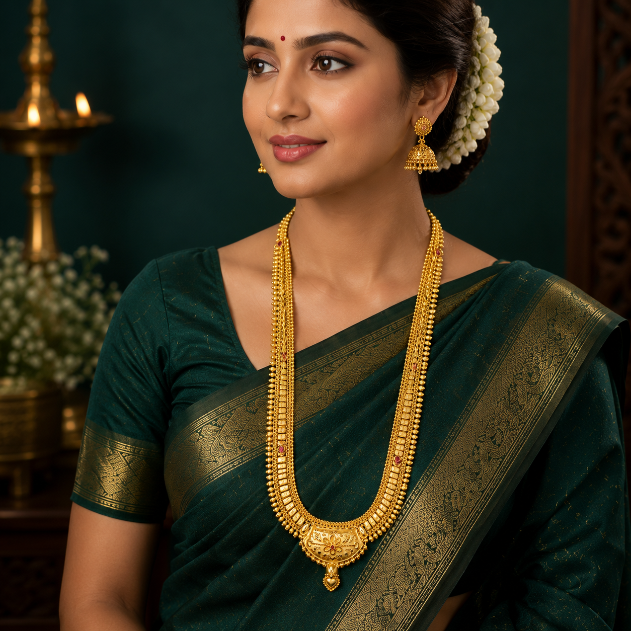 🌺 Ratnapadma Long Hara Necklace - 37.055 GM