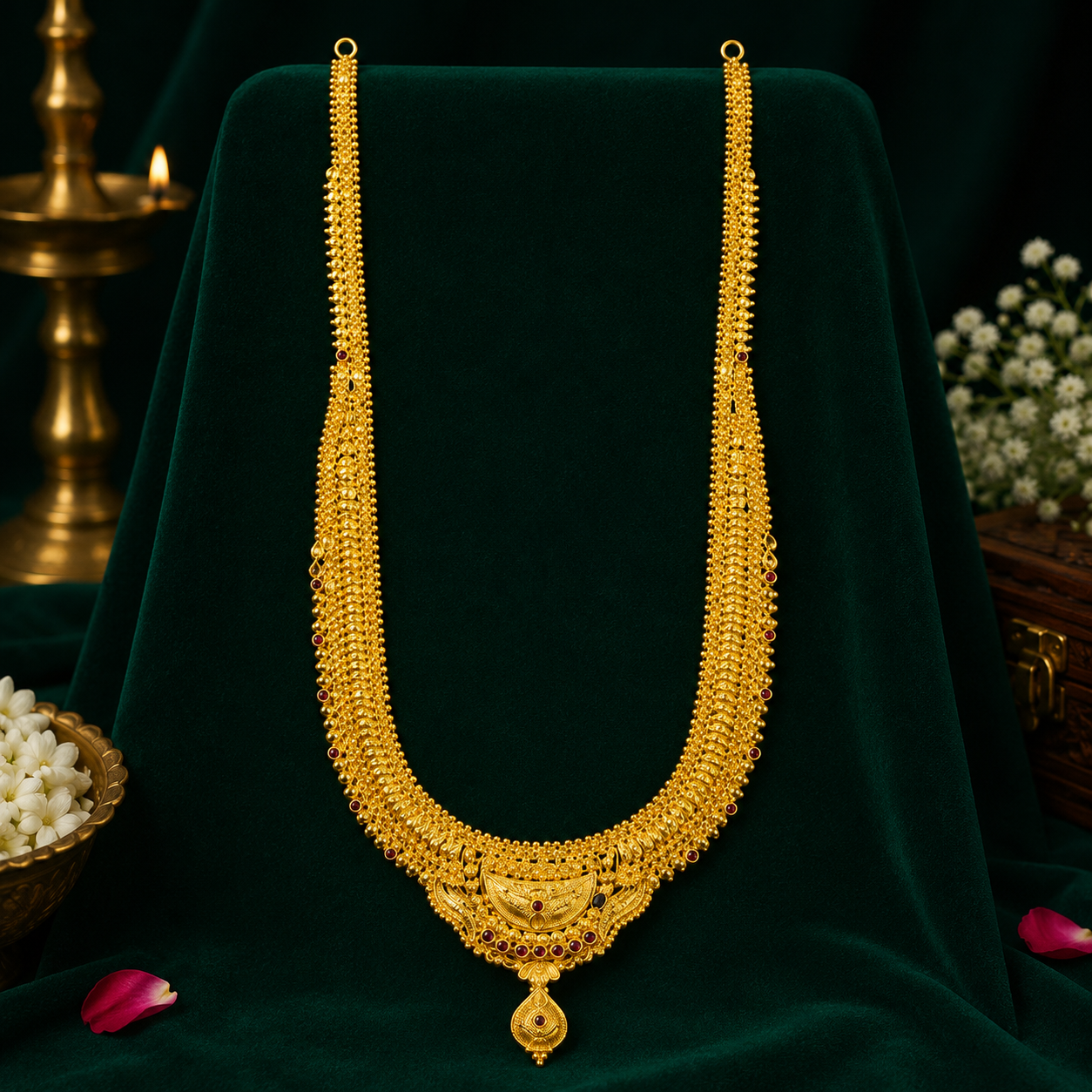 👑 Ratnarekha Long Hara Necklace - 41.662 GM
