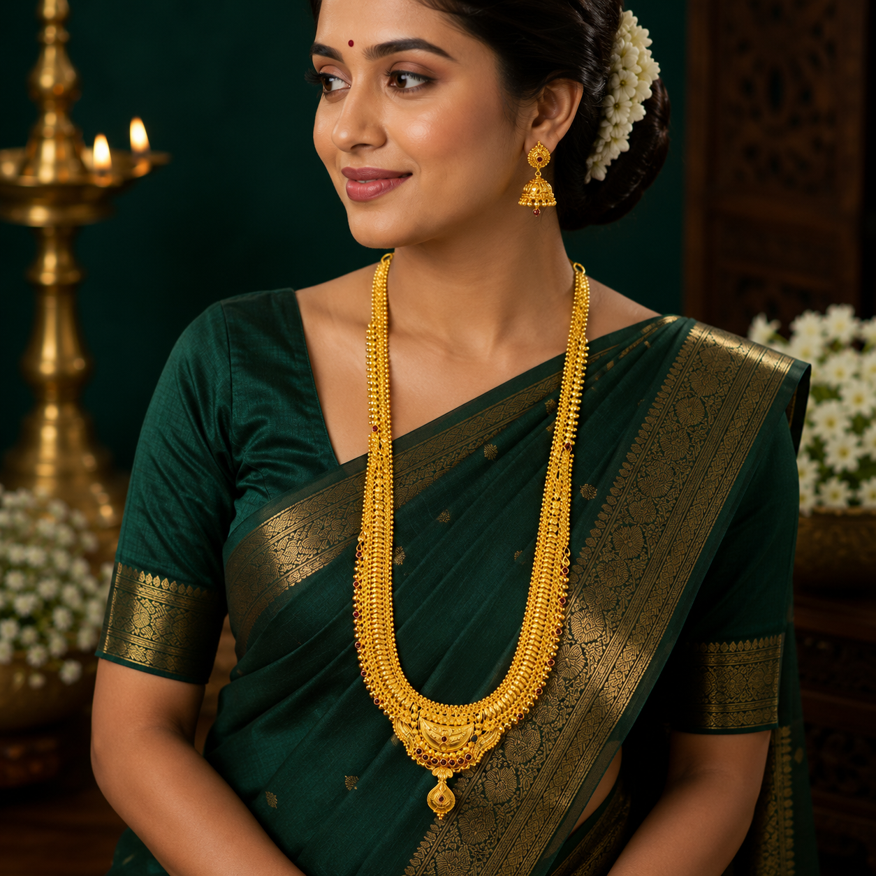 👑 Ratnarekha Long Hara Necklace - 41.662 GM