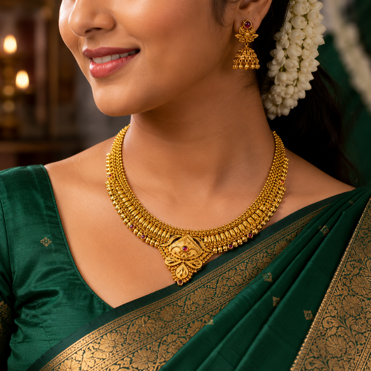 🌿 Pallavarekha Necklace - 22.210 GM