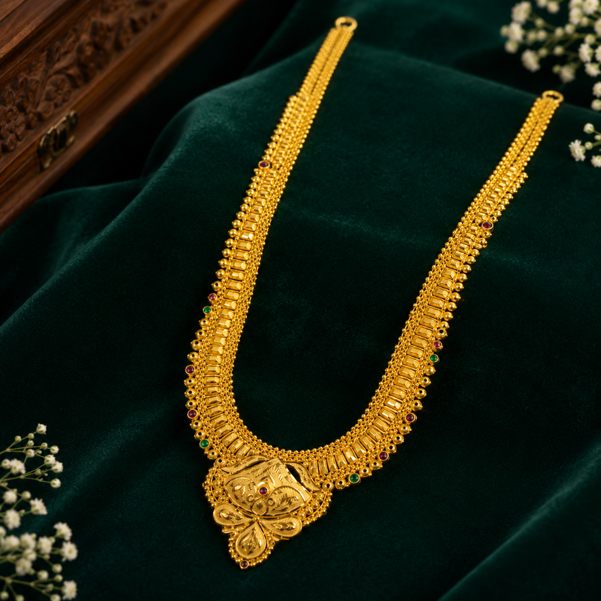 🌿 Pallavarekha Long Hara Necklace - 40.835 GM