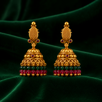 💚 Ruby Emerald Jhumkas - 14.986 GM