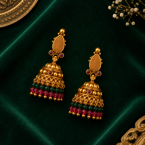 💚 Ruby Emerald Jhumkas - 14.986 GM