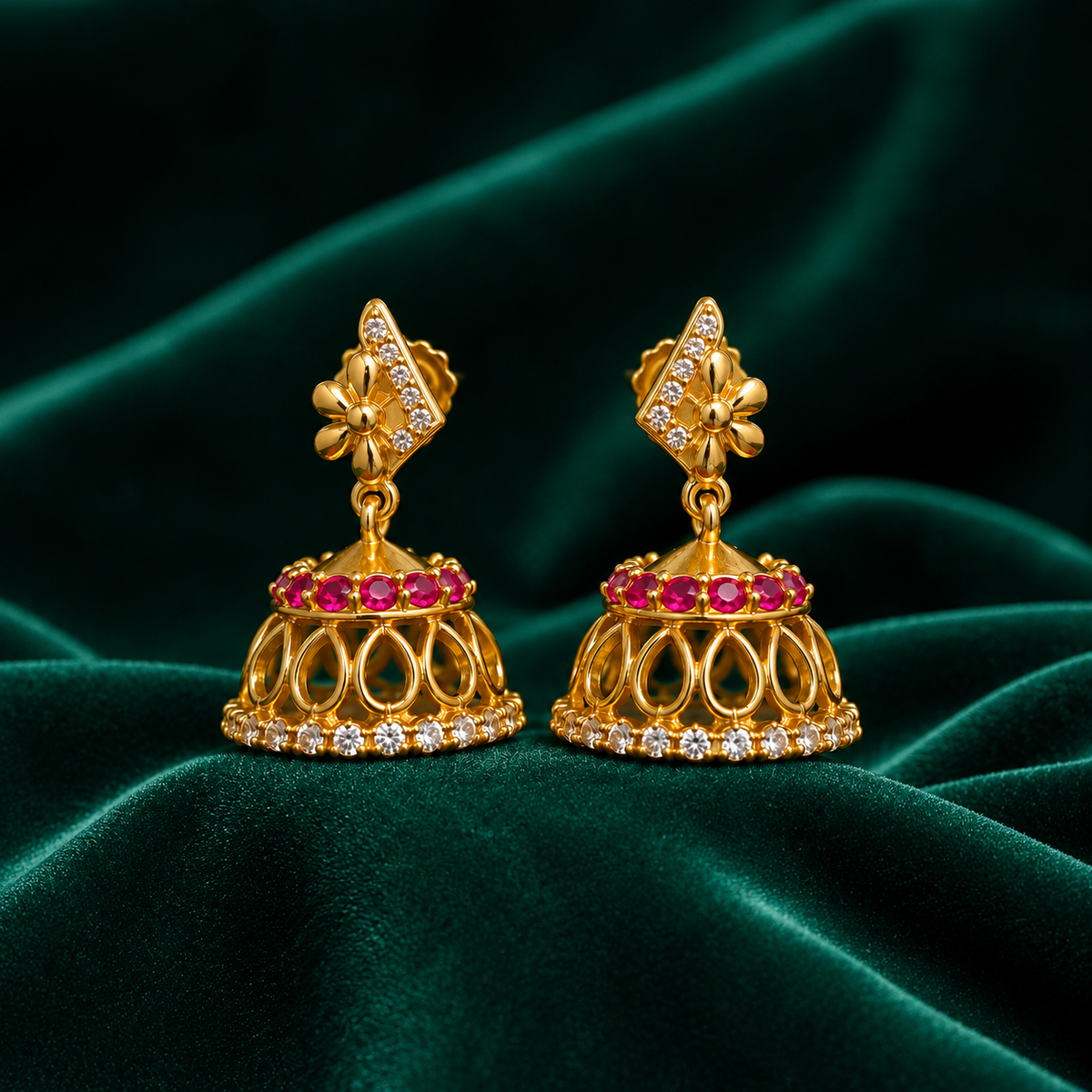 🌸 Rosavelle Crown Jhumkas - 4.166 GM