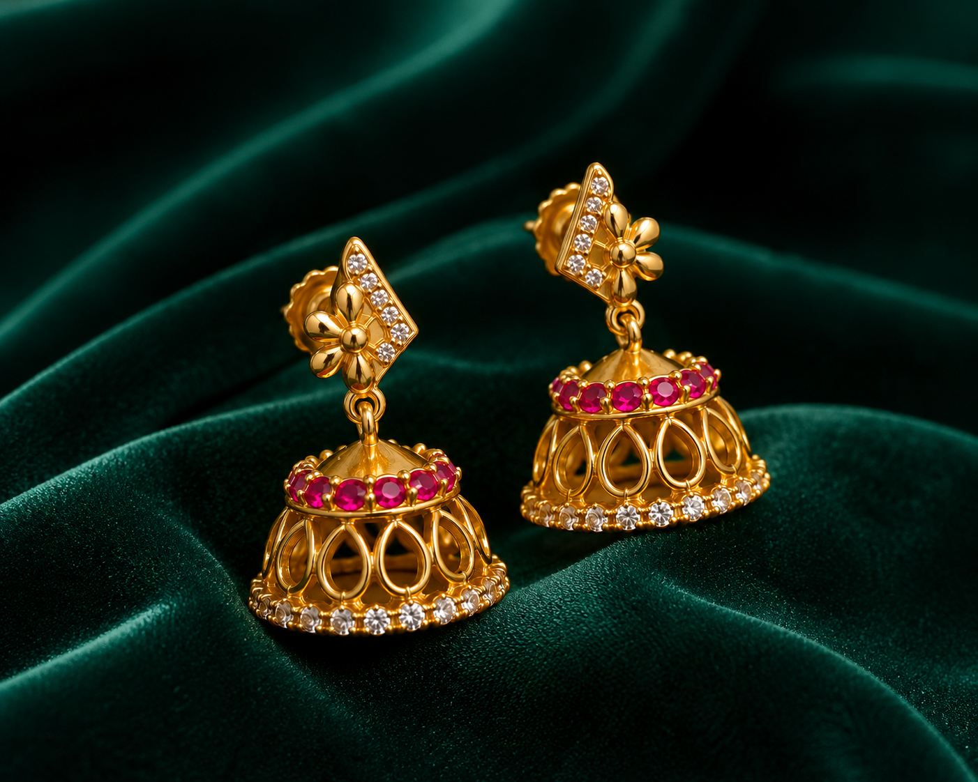 🌸 Rosavelle Crown Jhumkas - 4.166 GM