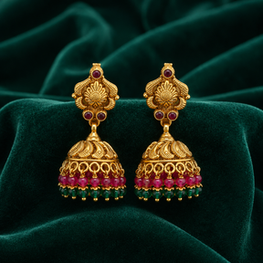 🌺 Ratnarekha Temple Jhumkas - 11.339 GM