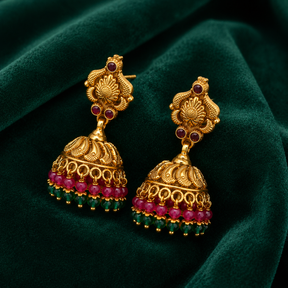 🌺 Ratnarekha Temple Jhumkas - 11.339 GM
