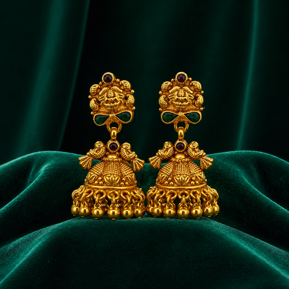 🦜 Mayoorika Temple Jhumkas - 15.563 GM
