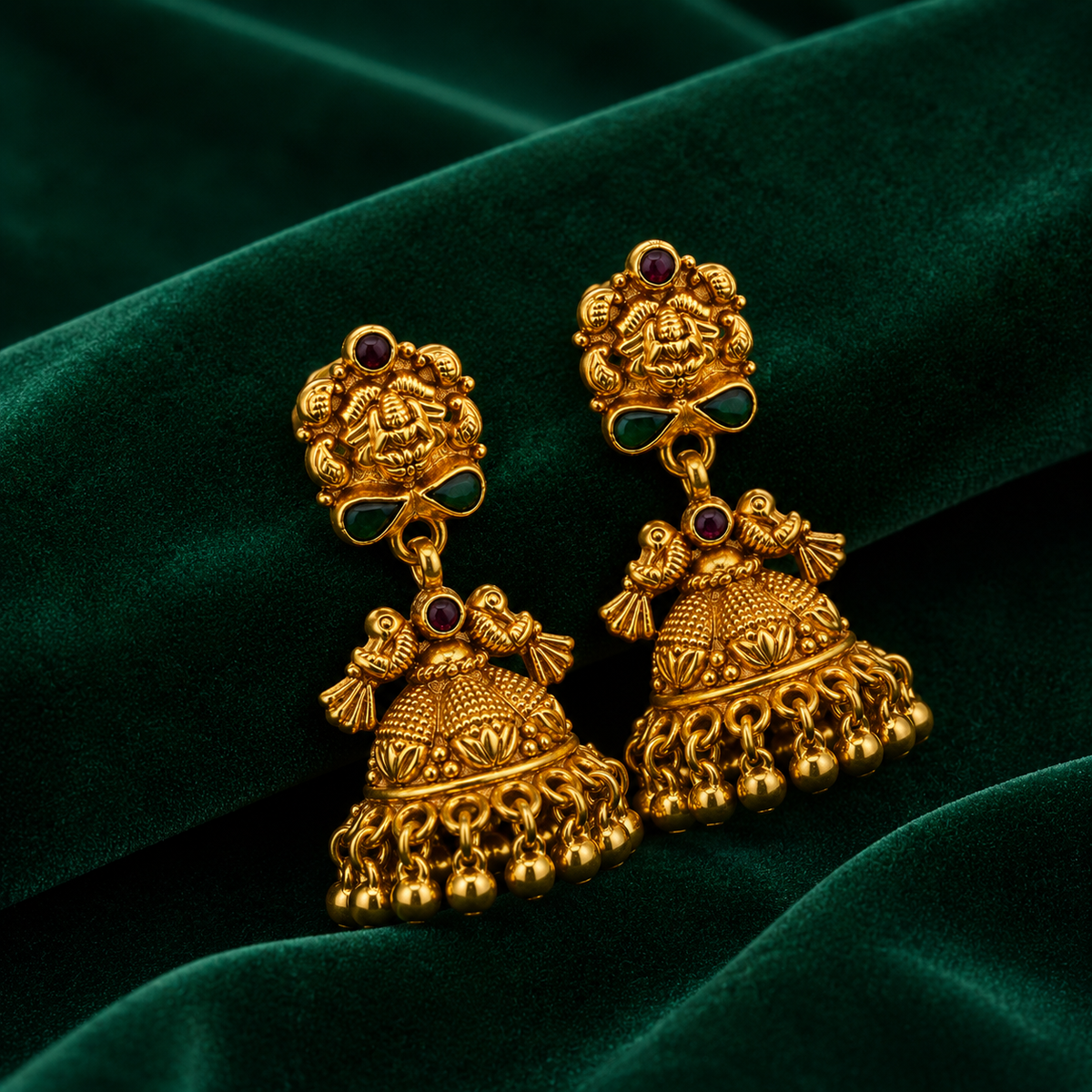 🦜 Mayoorika Temple Jhumkas - 15.563 GM