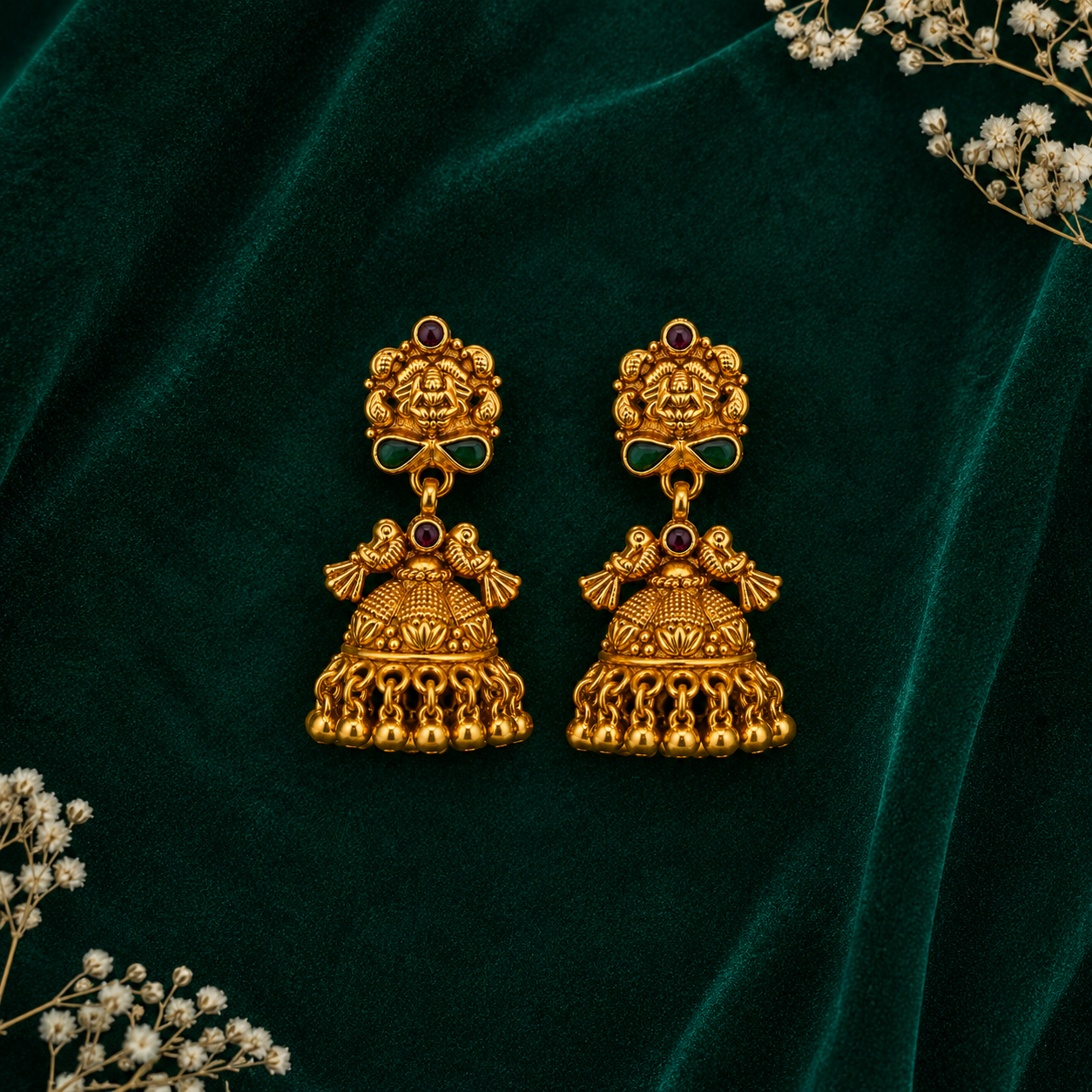 🦜 Mayoorika Temple Jhumkas - 15.563 GM