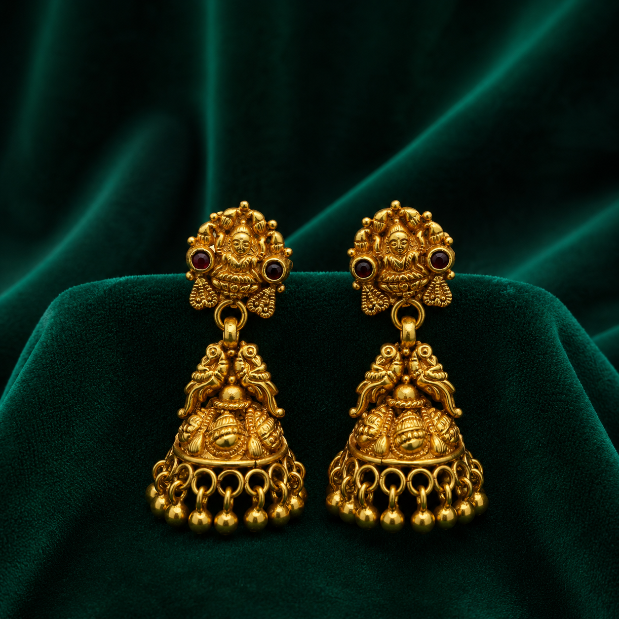 🌺 Rajanidhi Temple Jhumkas - 10.500 GM