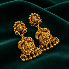 🦢 Vaidehika Temple Jhumkas - 10.940 GM