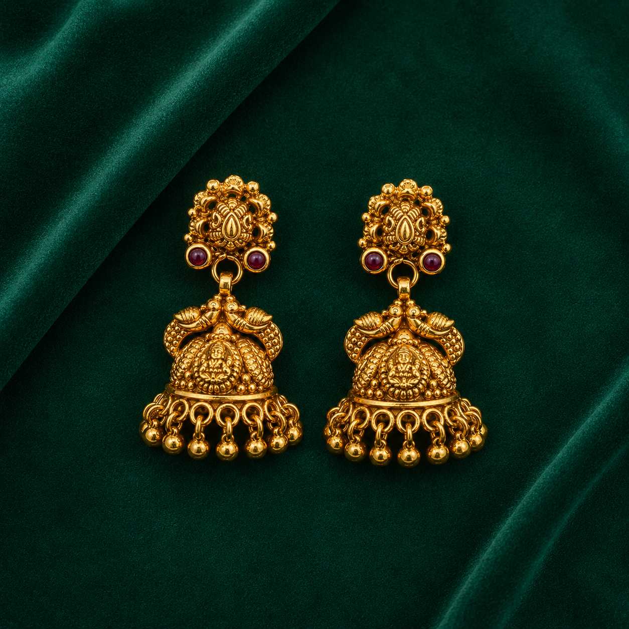 🦢 Vaidehika Temple Jhumkas - 10.940 GM
