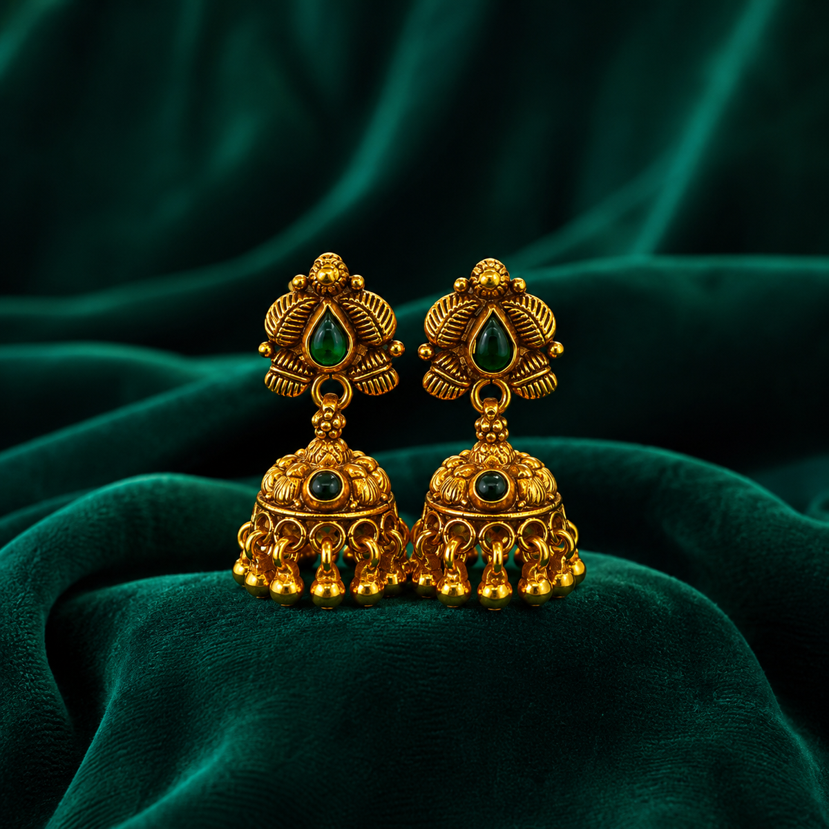 🍃 Harinika Temple Jhumkas - 8.790 GM