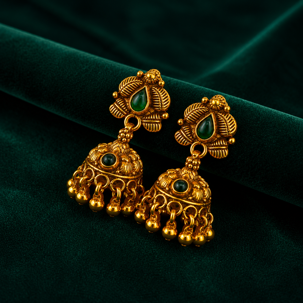 🍃 Harinika Temple Jhumkas - 8.790 GM