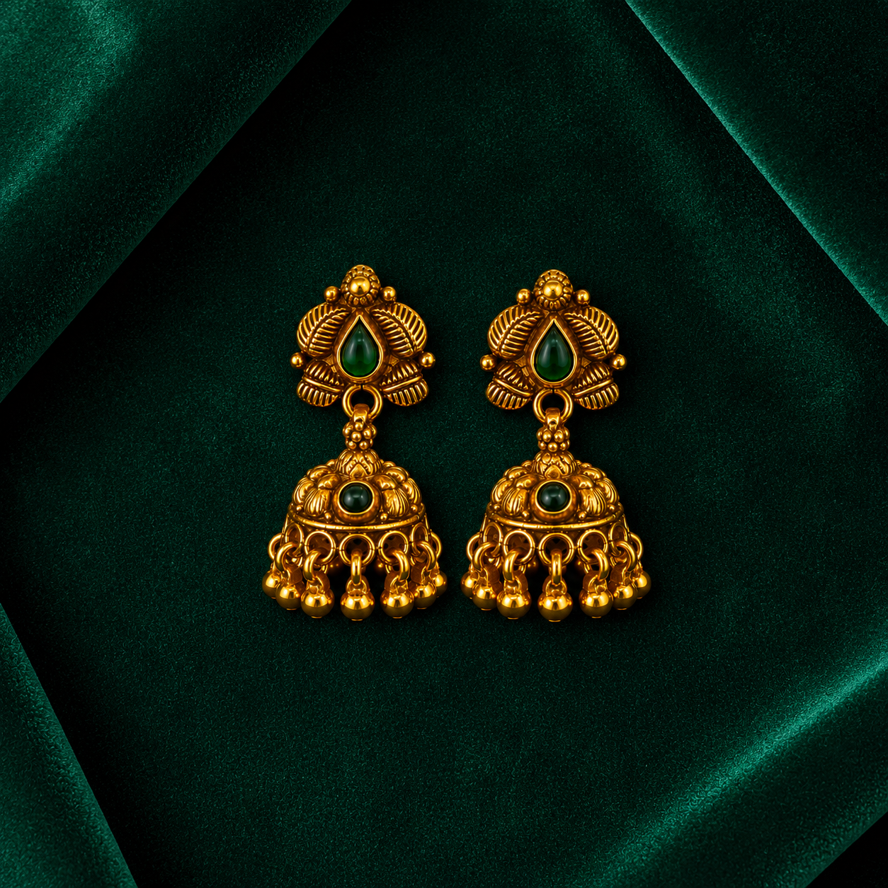 🍃 Harinika Temple Jhumkas - 8.790 GM