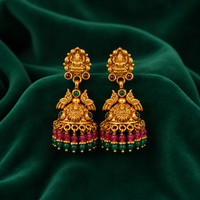 🦚 Lakshmipriya Jhumka Earrings - 12.888 GM