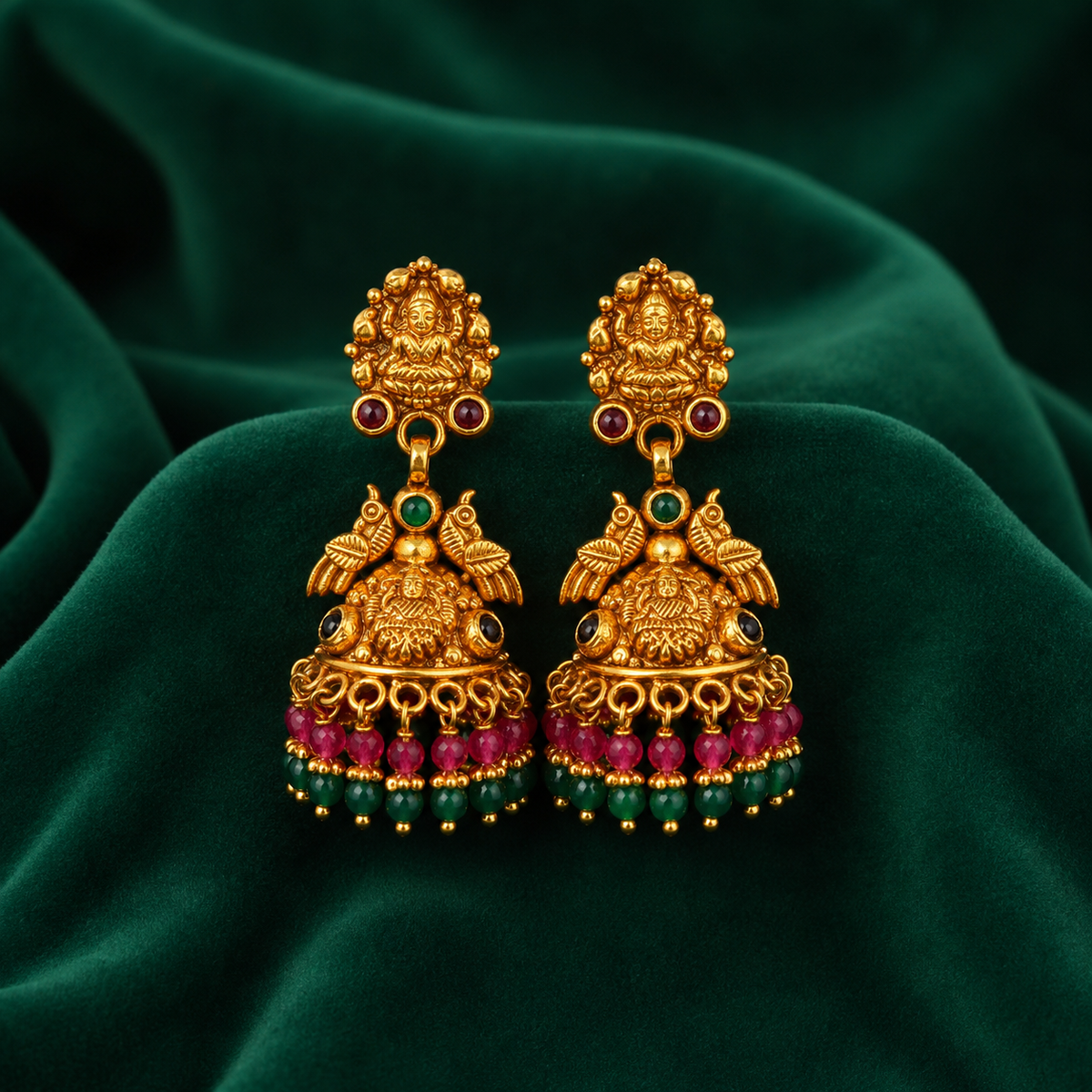 🦚 Lakshmipriya Jhumka Earrings - 12.888 GM