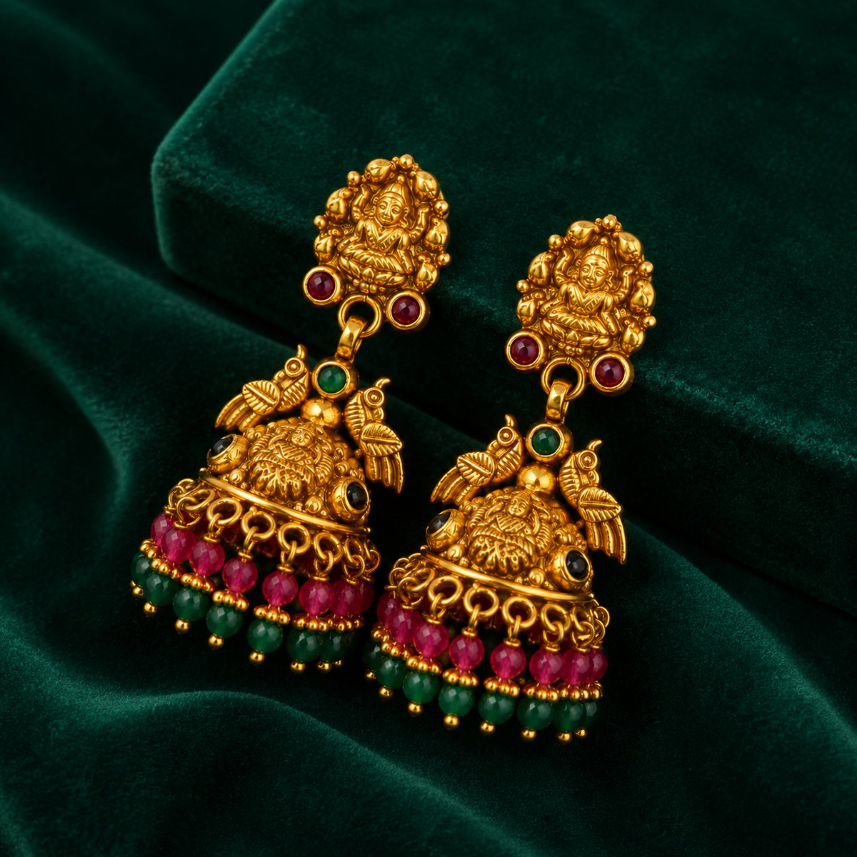 🦚 Lakshmipriya Jhumka Earrings - 12.888 GM