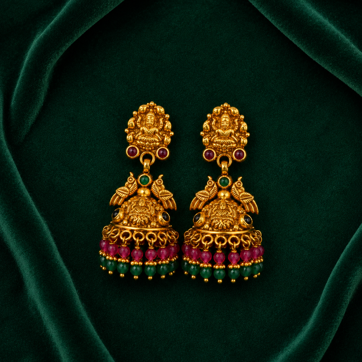 🦚 Lakshmipriya Jhumka Earrings - 12.888 GM