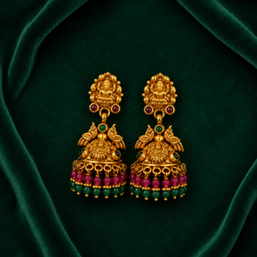 🦚 Lakshmipriya Jhumka Earrings - 12.888 GM