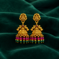 🦚 Ruby Peacock Jhumkas - 12.140 GM