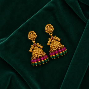 🦚 Ruby Peacock Jhumkas - 12.140 GM