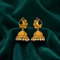 🖤 Pearl Crescent Jhumkas - 9.576