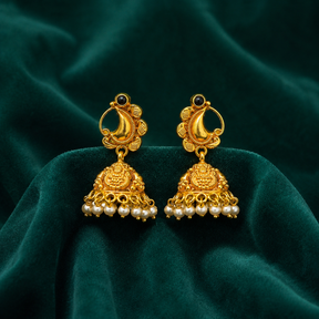 🖤 Pearl Crescent Jhumkas - 9.576