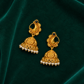 🖤 Pearl Crescent Jhumkas - 9.576