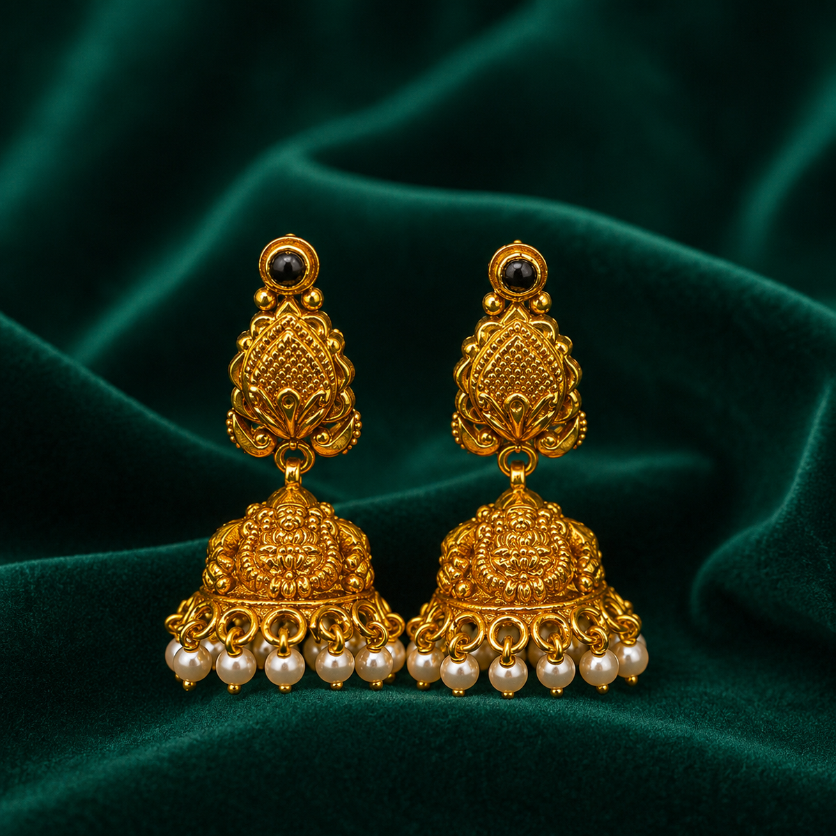 🦢 Pearl Heritage Jhumkas - 8.588 GM