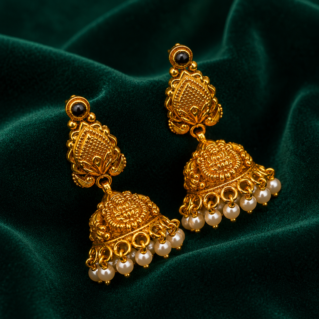 🦢 Pearl Heritage Jhumkas - 8.588 GM