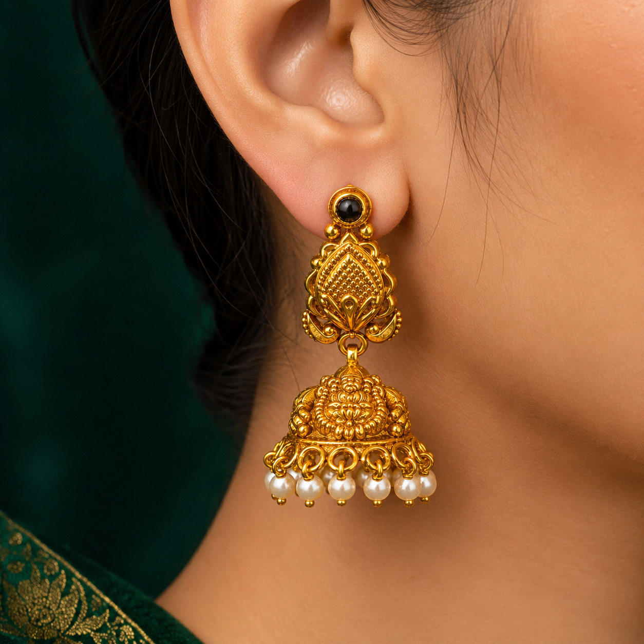 🦢 Pearl Heritage Jhumkas - 8.588 GM