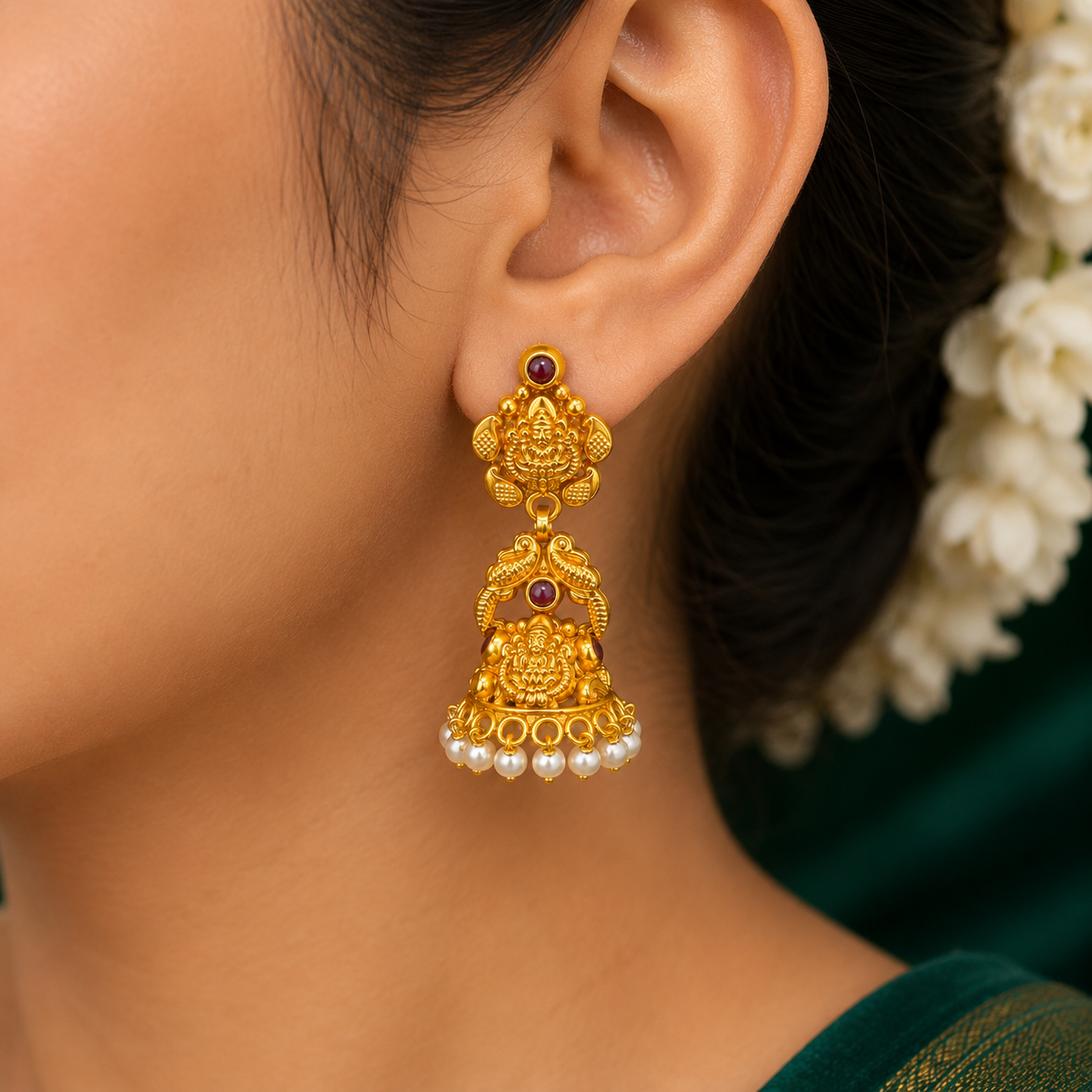 🪷 Lakshmi Pearl Jhumkas - 10.120 GM