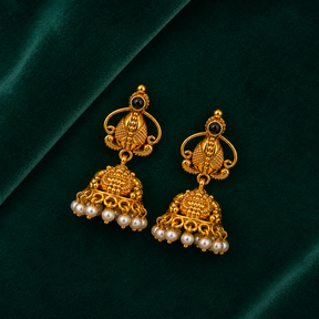 🌙 Midnight Pearl Jhumkas -8.475 GM