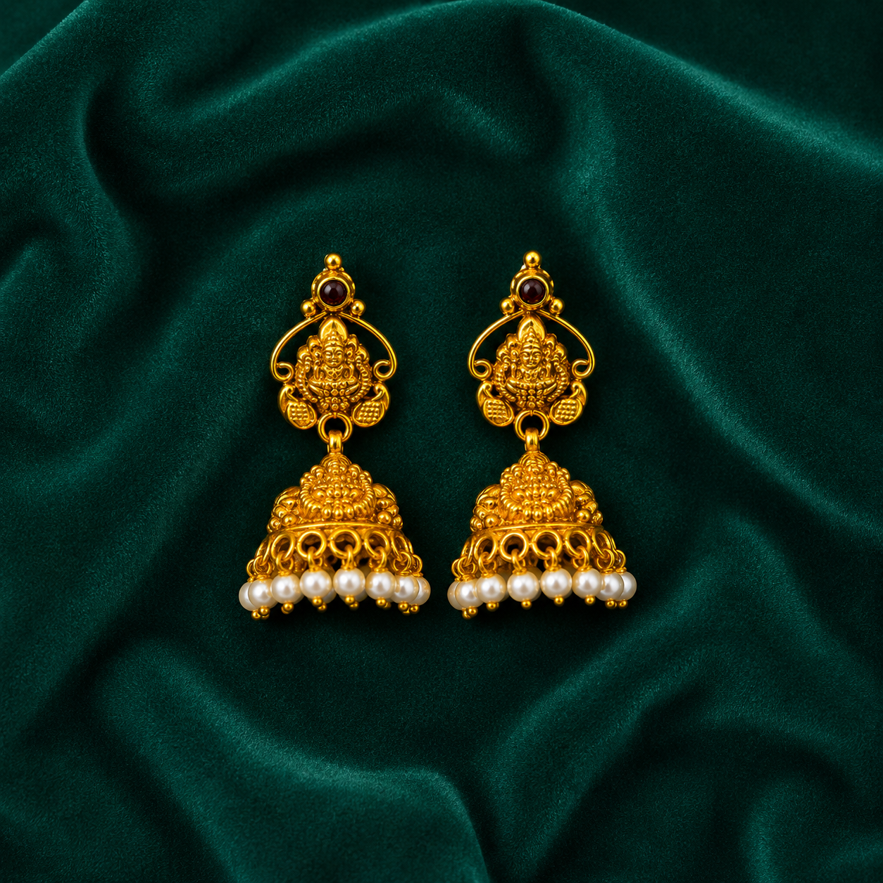 🕊️ Lakshmivara Pearl Jhumkas -8.874 GM